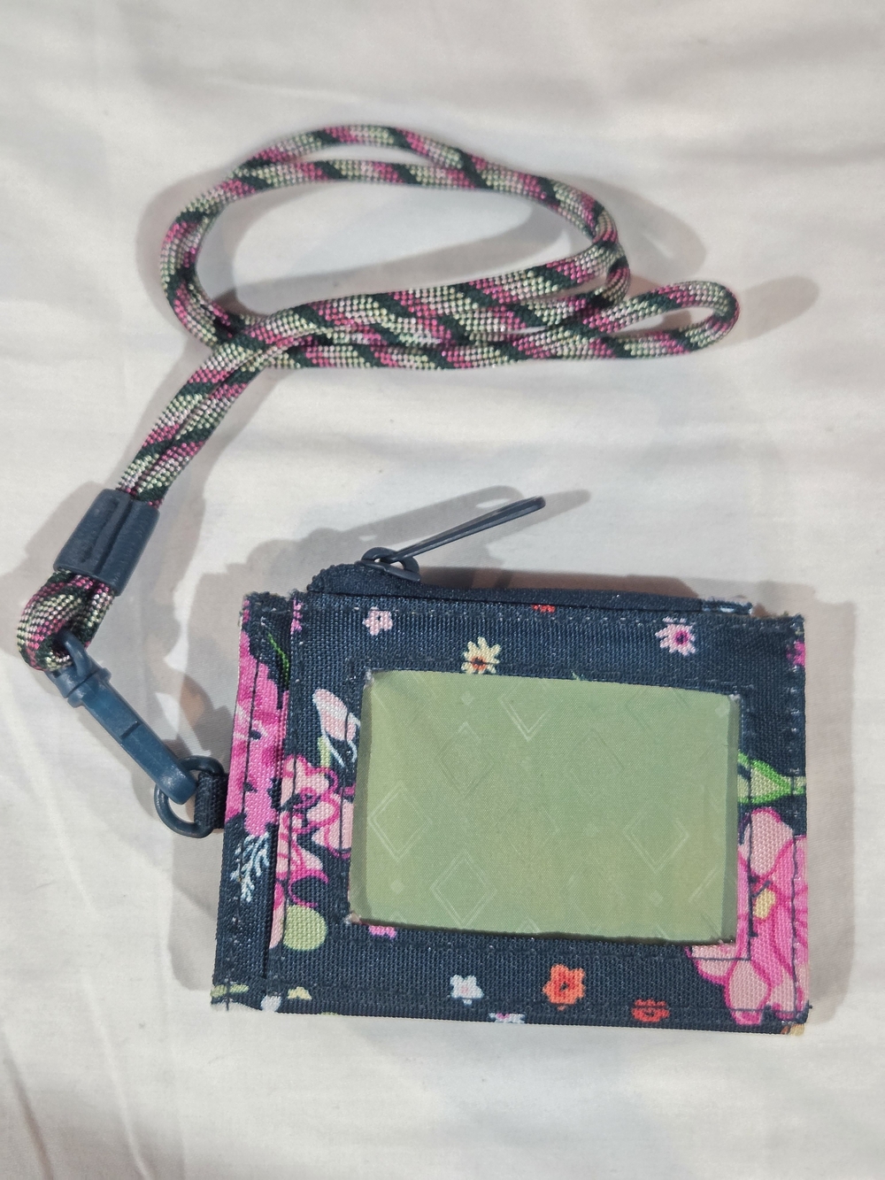 Vera Bradley RFID Lanyard Card Case - Hope Blooms Teal